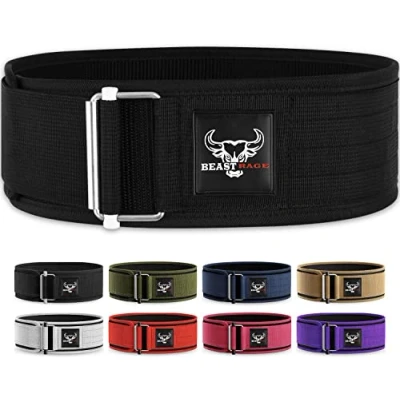 Image of BEAST RAGE Weight lifting belt Gym Back Support Self Locking Strength Fitness Training Belts Powerlifting Deadlift weightlifting Squats Exercise for Men and Women (2XL, Black)