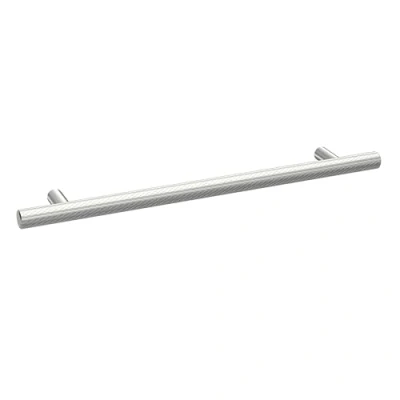 Image of Furniture Handle Textured Knurled Bar Handle, 252mm (192mm Centres) Satin Chrome