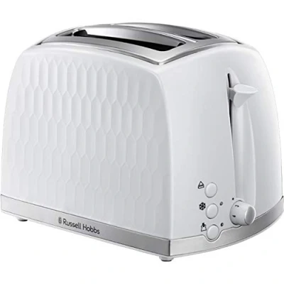 Image of Russell Hobbs Honeycomb 2 Slice Textured Toaster White