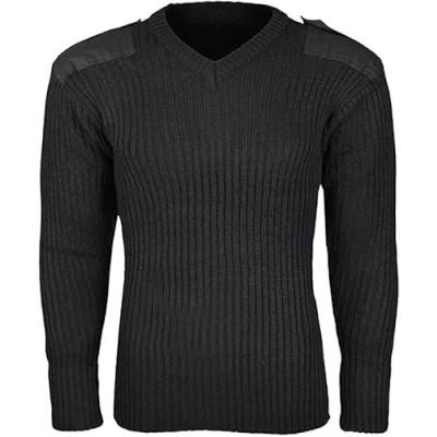 Image of Castle V Neck Combat Jumper Special Sizes Black 4XL (4XL, Black)