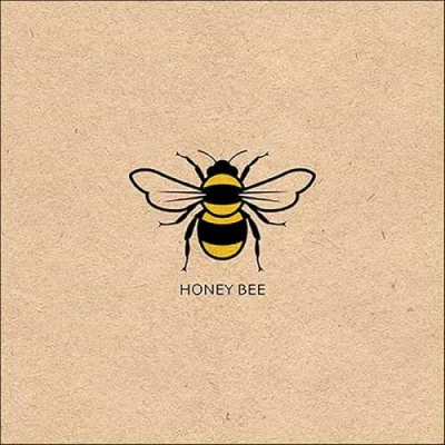 Image of 20 Napkins Made from Recycled Paper Animal Motifs Single Honey Bee as Sustainable Table Decoration with Motif Also for Decoupage and 33 x cm