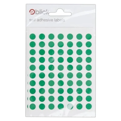 Image of Blick Labels, Green, Self Adhesive Stickers, Coloured Dot, Circles, 8mm, 490 for Home, Office, Family, School, Holiday Calendar Organising, Planner, Rewards Chart, Colour Coding