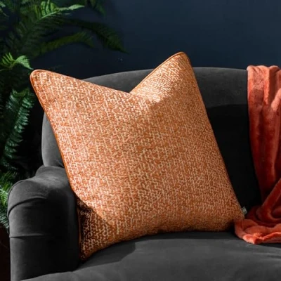 Image of Wylder Tropics Cirro Jacquard Feather Filled Cushion Orange Size 45 cm x
