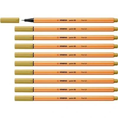Image of Fineliner STABILO point 88 Pack of 10 Khaki