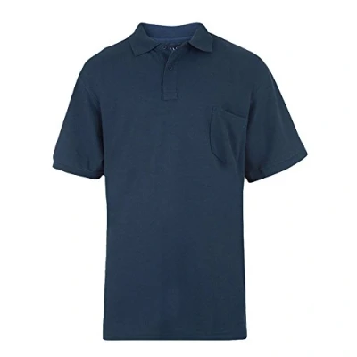Image of KAM Big and Tall &#039;Eton&#039; Plain Polo T Shirt with Chest Pocket Cotton Rich Top Large Size Fit JEANBASE Denim 5XL