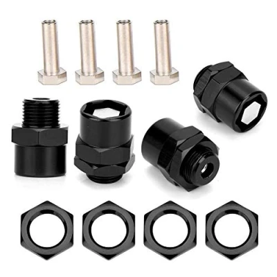 Image of 1/10 RC car 12mm to 17mm Wheel Hex Hub Adapter Fit for Sakura D4 HSP 94123 Model(Black) Parts of mold