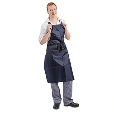 Image of Whites Chefs Apparel Light Duty Waterproof Bib Apron Nylon Blue Kitchen Catering