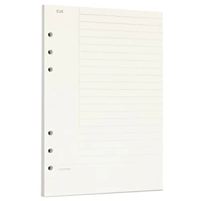 Image of Zelten 1 Pack A5 45 Sheets/90 Pages Connell Loose Leaf Punched Paper Refills for 6 Hole Binder Personal Organizer Diary Notebook Refillable Planner