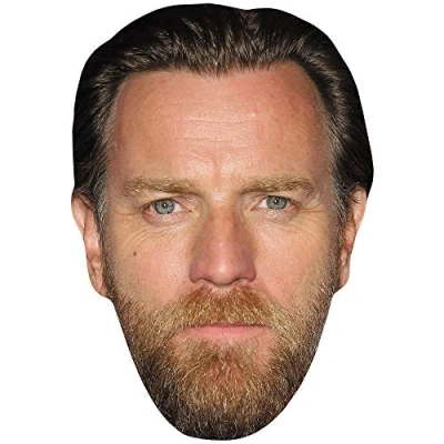 Image of Ewan McGregor (Beard) Celebrity Mask, Flat Card Face, Fancy Dress Mask