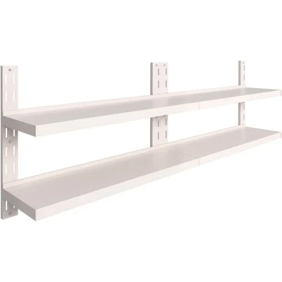 Image of vidaXL 2 Tier Floating Wall Shelves pcs Stainless Steel 240x30 cm