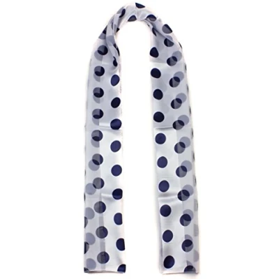 Image of Mytoptrendz White Polka Dot Scarf Big Navy Print Neck Head Wrap