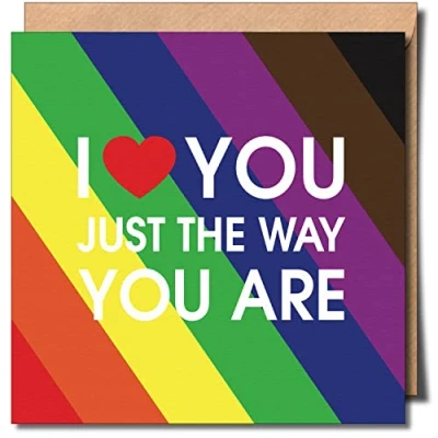 Image of Gay Greeting Card birthday LGBTQIA+ Any occasion LGBTQIA Same sex Lesbian Queer LGBT 150mm x Premium