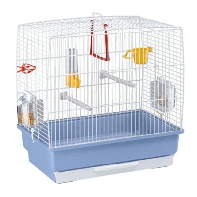 Image of Ferplast Bird Cage Rekord 2 for Birds, Canaries, Budgies, Finches, Metal, Accessories included Rotating Feeder Perches, 39 x 25 h 41 cm