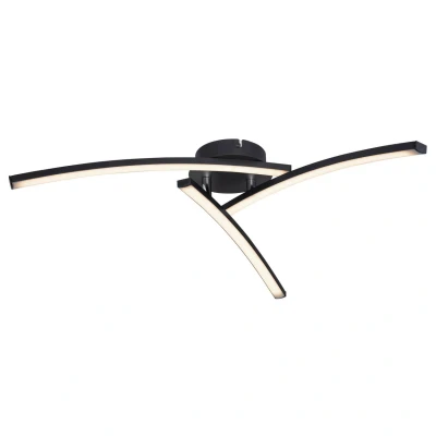 Image of Tansy I Integrated LED Semi Flush Ceiling Light Matt Black 3x 3000 4000K