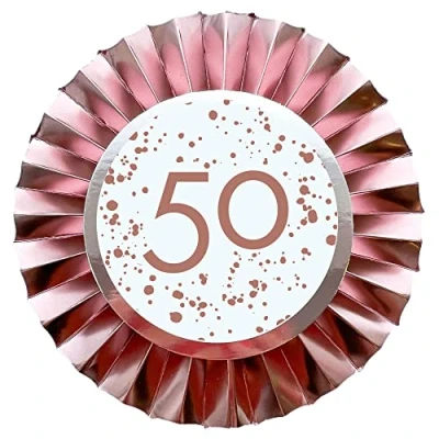 Image of Amscan 9913911 50Th Rose Gold Badge