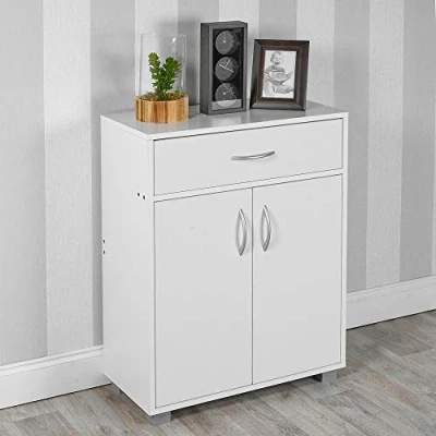 Image of URBNLIVING Wooden Free Standing Storage Cabinet (White)