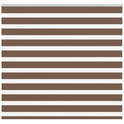 Image of vidaXL Zebra Blind Brown 155x100 cm Fabric Width 150.9 Polyester