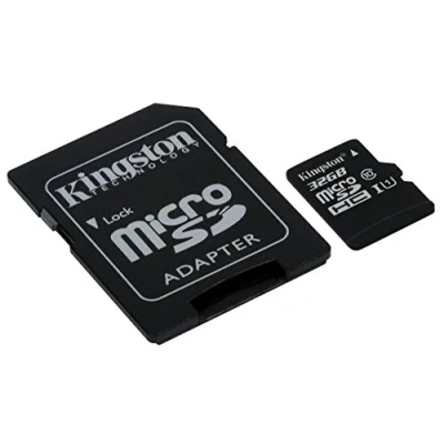 Image of Kingston Technology SDC10G2/32GB 32 GB UHS Class 1/Class10 microSDHCUHS I Flash Memory Card (Included microSDHC to SD Adapter), Black