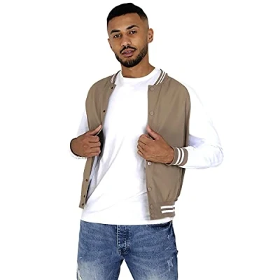 Image of BRAVE SOUL Men&#039;s College Varsity Jacket Long Sleeve Lightweight Casual Bomber Sports Raglan Baseball