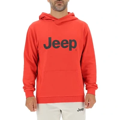 Image of JEEP O102566 R699 J MAN HOODED SWEATSHIRT Print J22W Mars Red/Black XXL
