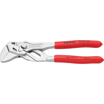 Image of Knipex Mini Pliers Wrench, Plastic Coated, Chrome Plated, 150mm