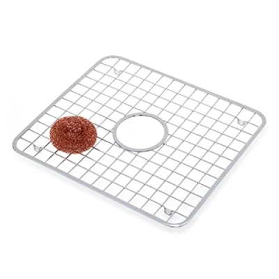 Image of iDesign Polished Regular Gia Sink Grid with Hole, Grey