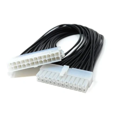Image of DRUT 30cm ATX 24 Pin Male To Female Extension Cable Connector, PC Motherboard PSU Power Supply Lead 1ft