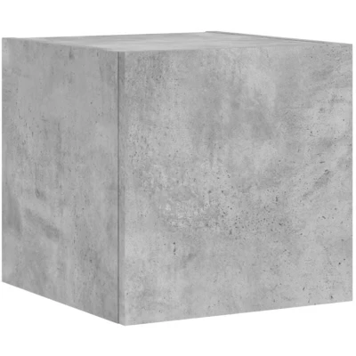 Image of vidaXL TV Wall Cabinet with LED Lights Concrete Grey 30.5x35x30 cm
