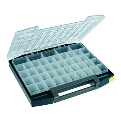 Image of raaco 134897&quot;Boxxser 55 5x10 45&quot; Compartment Box, Blue/Transparent
