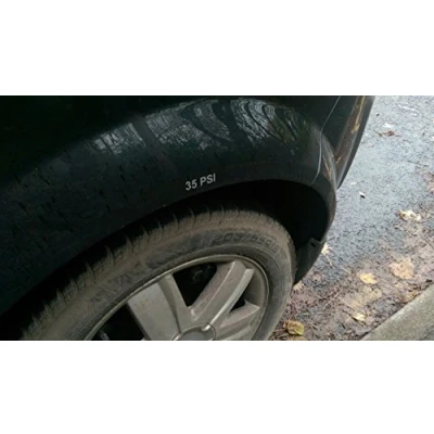 Image of 4 x Tyre Pressure stickers psi or bar for cars, vans, buses, lorries, bikes