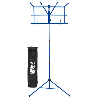Image of Mad About MA MS04 Folding Music Stand Easy Portable Sheet Holder with Carry Bag, Blue