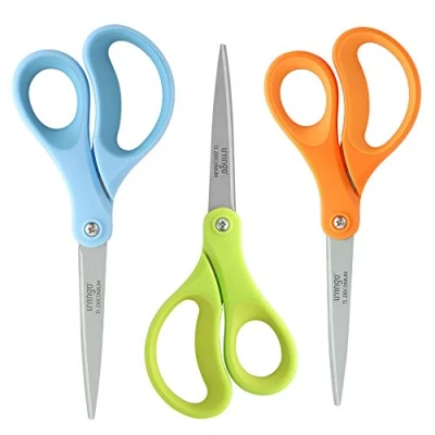 Image of LIVINGO Scissors, 8&quot; Office Scissors Stationery, Titanium Ultra Sharp for Home School Sewing Fabric Craft Supplies, Professional Stainless Steel Blades Shears, Comfort Grip