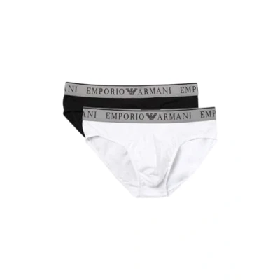 Image of Emporio Armani Men&#039;s Endurance 2 Pack Brief, Nero/Bianco, XL
