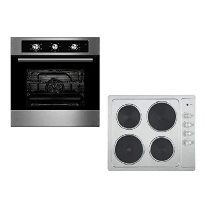 Image of Cookology Oven &amp; Hob Bundle Unbranded 60cm Built in Electric Fan with Minute Minder Solid Plate Pack Stainless Steel