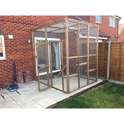 Image of Catio/House Cat Leanto 8ft x with ladders shelves 1&quot;