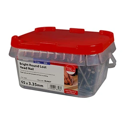 Image of TIMco BRIGHT ROUND LOST HEAD NAILS (2.5kg TUB) 65 x 3.35
