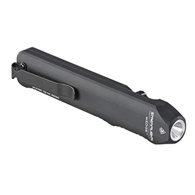 Image of Streamlight 88810 Wedge 300 Lumen Slim Everyday Carry Flashlight, Includes USB C Cord, Lanyard, Black, Box Packaged