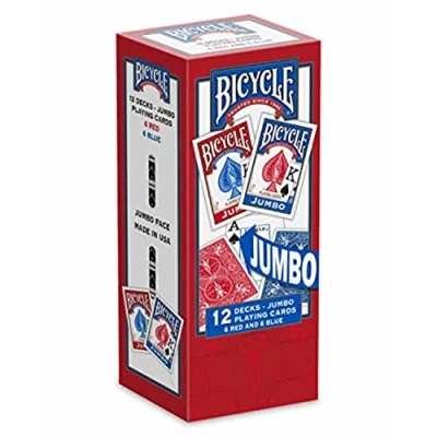 Image of Bicycle Jumbo Playing Cards, 12 pack Red/Blue