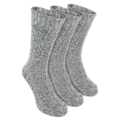 Image of Workforce 3 Pair Mens Thick Warm Wool Rich Padded Heavy Duty Knit Grey or Navy Hiking/Work Boot Socks Size 6 11 UK (3 Pack, WFH0025GRY)