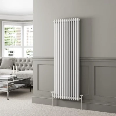 Image of DuraTherm® 1600 x 560mm White Traditional Vertical Designer Radiator Double Column Colosseum Cast Iron Style Central Heating Panel Radiators Rad