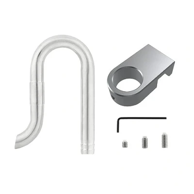 Image of MiOYOOW Aquarium Inflow Outflow Pipe, 304 Stainless Steel Lily Water Pipe with Aluminum Alloy Fixing Clamp for Fish Tank (12/16MM)