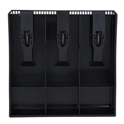 Image of Tiiyee Cash Money Tray, Plastic Lightweight Convenient 3 Bills Coins Storage Box Drawer Register Insert Portable Currency Replacement Tray Case(Black)