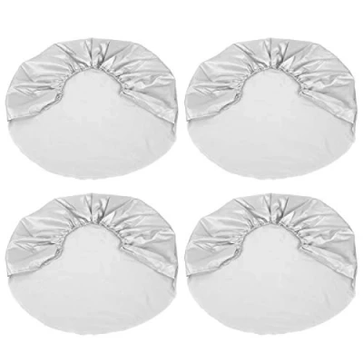 Image of 4pcs Tyre Silver Protection Cover Motorhome Waterproof Wheel Polyester Fiber Tire Covers for 27 29 Inches Diameter Car Jeep Rv Suv Truck Trailer