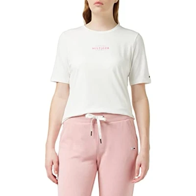 Image of Tommy Hilfiger Women&#039;s S/S Knit Tops, Ecru, S
