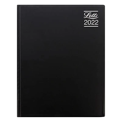 Image of Letts of London Rhino 2022 Diary A4 Week to View with appointments Black, 22 TR3ZABK