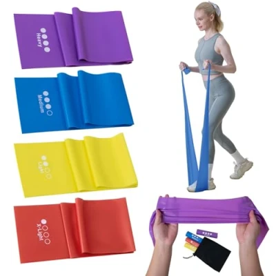 Image of Good Nite Resistance Bands Set Exercise 4 Levels of with Carrying Bag for Fitness Strength Training Pilates Yoga Gym