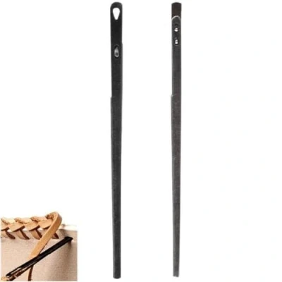 Image of Casiler 2pcs Leather Sewing Needle Double Hole Lace Knitting Lacing Tool Kit Diy Craft Accessories