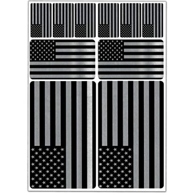Image of Biomar Labs® 10 x Vinyl Stickers Set Decals USA United States of America Silver National Flag Car Motorcycle Bike Scooter Helmet D 67