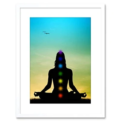 Image of Wee Blue Coo PAINTING ILLUSTRATION BUDDHIST LOTUS CHAKRAS MEDITATION FRAMED PRINT F97X4661