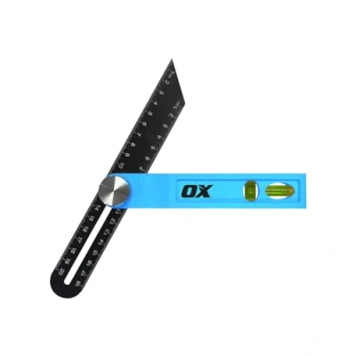 Image of OX Tools Trade 200mm Sliding Bevel with Dual Axis Vials, Stainless Steel Blade, T Gauge Angle Finder for Carpentry